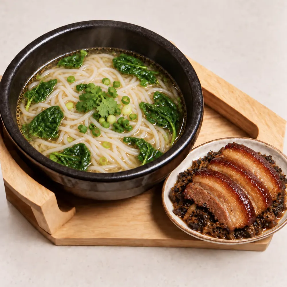 Mui Choy Pork Belly Rice Noodle Soup