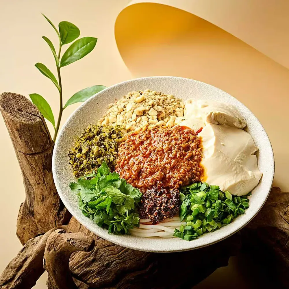 Tofu Pudding Tossed Rice Noodles